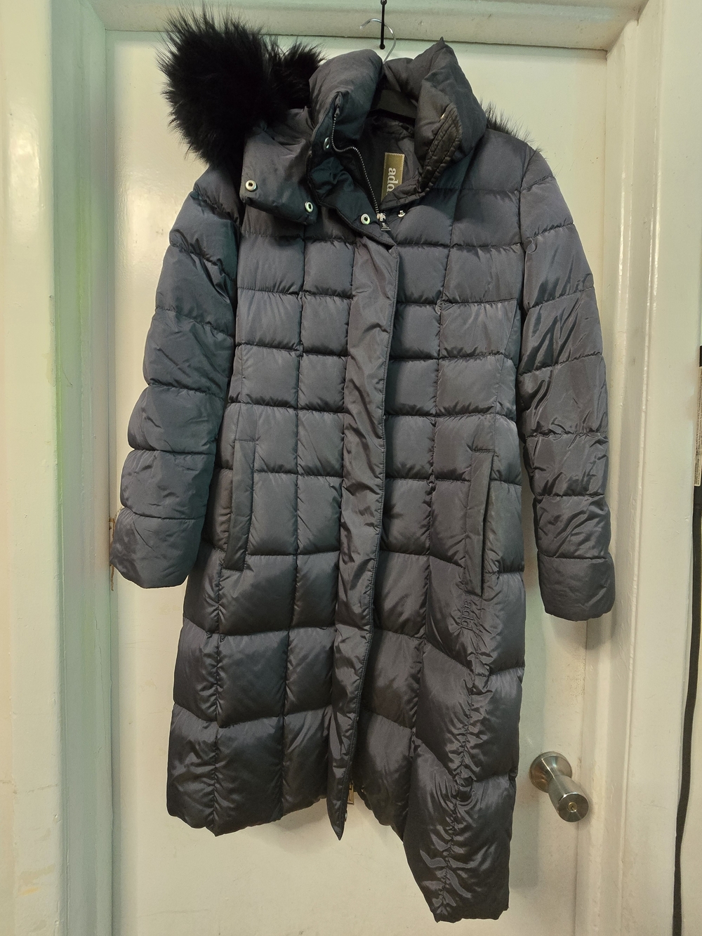 Kids Puffer Coat with Faux Fur Trim - Navy